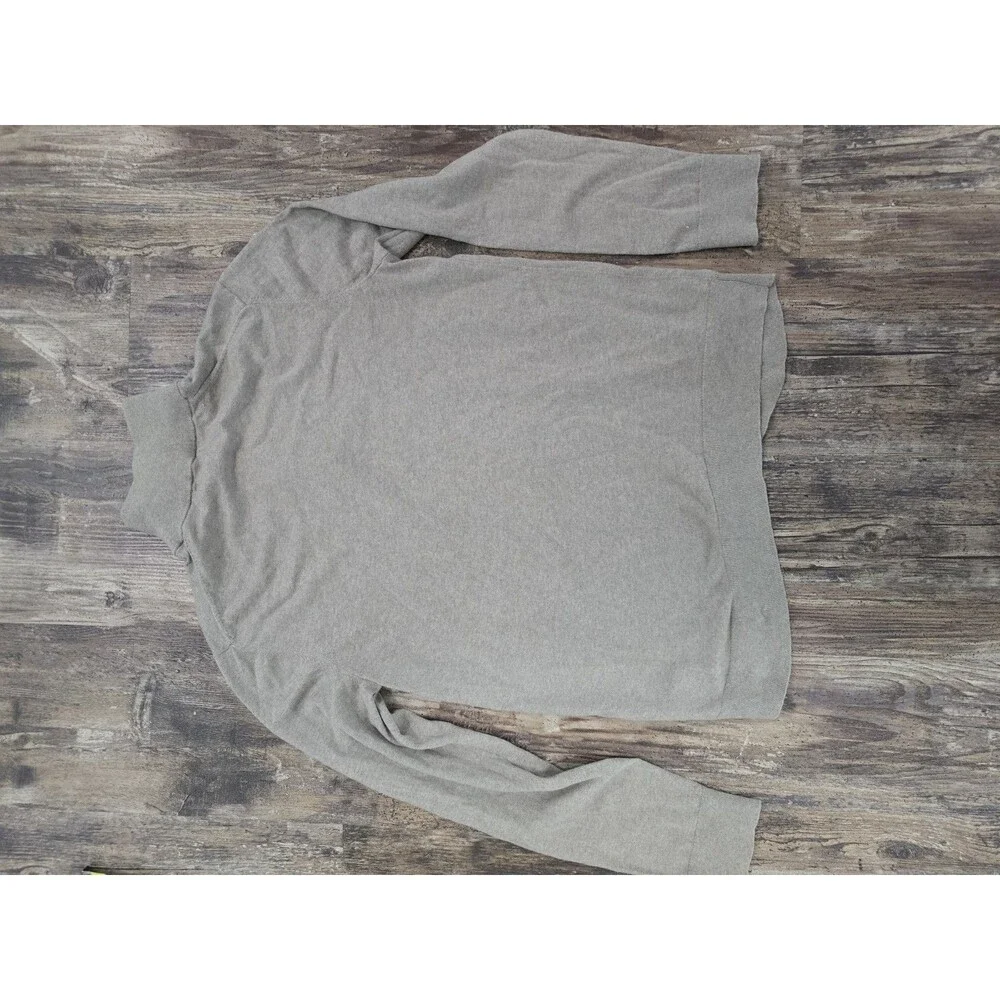 BANANA REPUBLIC Sweater Men's Long Sleeve 1/4 Zip High Neck Pullover Gray L